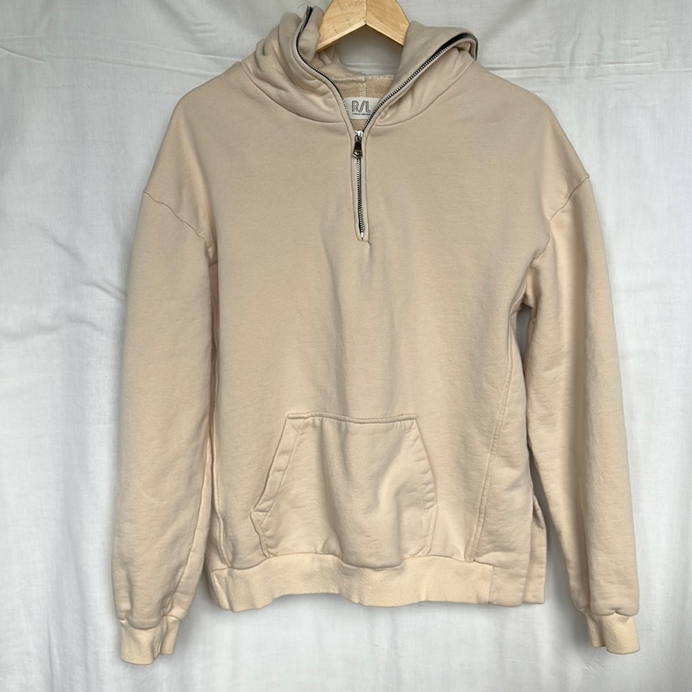 Richie Le Collection Cream Quarter Zip Pullover Hoodie